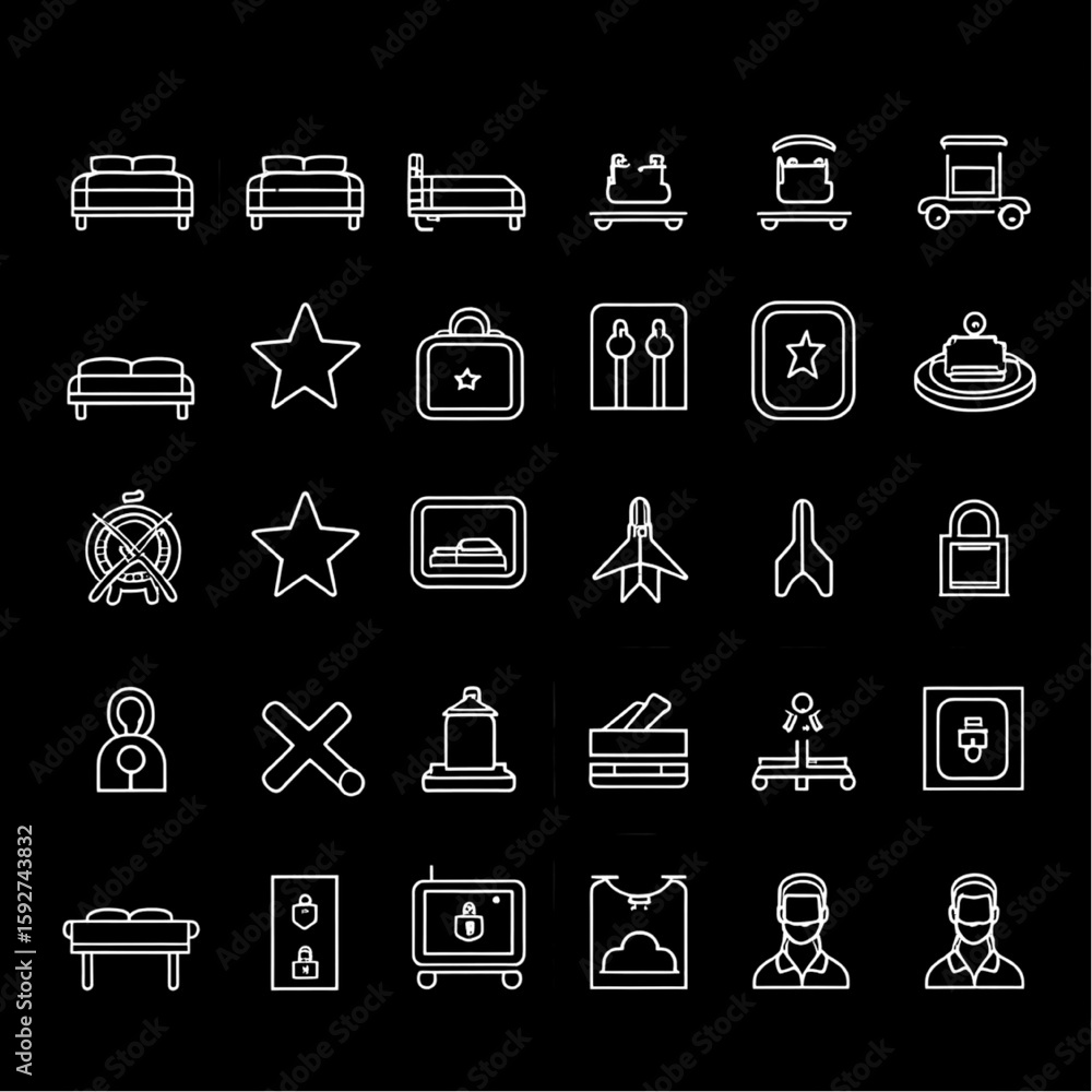 Poster travel and web design flat icon set for business and internet use