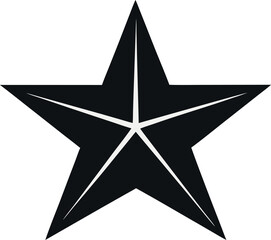 A precisely rendered geometric five pointed star graphic design created with adobe illustrator