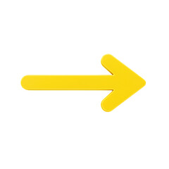 A bright yellow arrow points to the right, isolated on transparent background, indicating direction or guidance transparent background © Robina