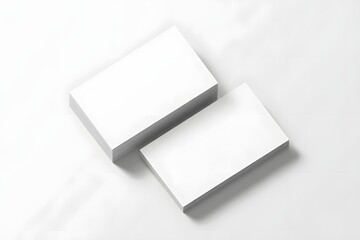 Blank business cards mockup template for branding identity presentation on white desk