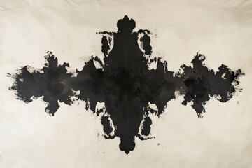 Abstract black ink blot on a white background