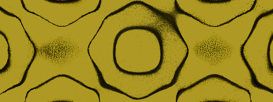 Octagonal Cymatics Wave Pattern on golden background - Sacred Geometry