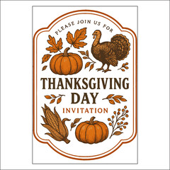 Thanksgiving Day Invitation Card Design