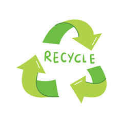 Obraz premium Hand drawn recycle element flat vector illustration design