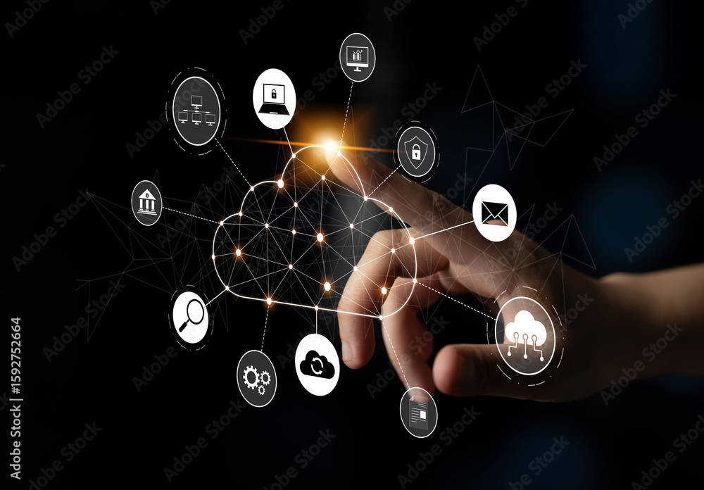 Poster cloud computing enables cloud, service, and network integration for digital transformation, data acc