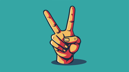 Peace Hand Symbol Flat Icon Design