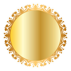 Luxury Golden Circle Frame With Vintage Mandala Gold Circular Pattern	