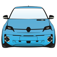 R5 like hothatch car front blue