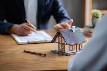 Business meeting, real estate discussion