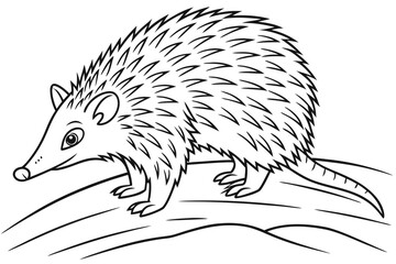 coloring page line art the tenrec black vector