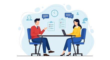 Job interview meeting between two professionals