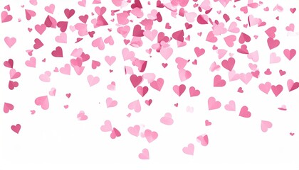Pink hearts confetti background