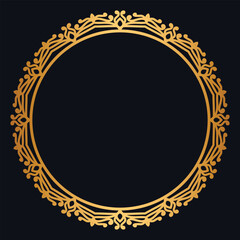 Golden circle frame border	