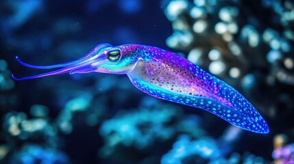 A gorgeous reef squid gliding through tropical waters