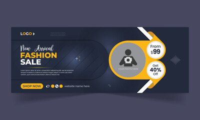 Fashion sale social media facebook cover and web banner template