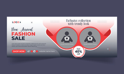 Fashion sale social media facebook cover and web banner template