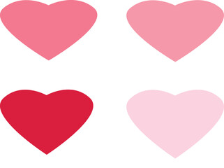 Valentine's day rose pink and red gradient hearts set isolated on white background. Vector illustration. pastel love symbols. Valentin holiday icons, concept header pattern, glossy balloons banner
