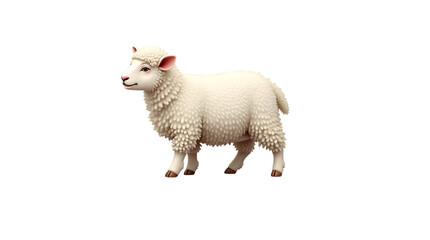 Obraz premium Isolated white sheep animal illustration farm livestock lamb woolly mammal domestic animal cute sheep art on transparent background