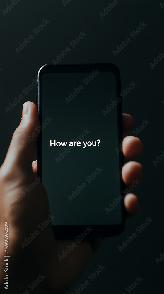 Aufkleber smartphone screen displays the question 