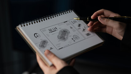 Technical layout of electric vehicle showing battery system, power control, traction motor,...