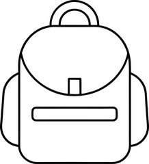 school bag outline vector illustration  on white background
	