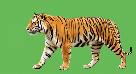 Obraz premium Majestic Tiger Strolling in Nature A Captivating Wildlife Encounter