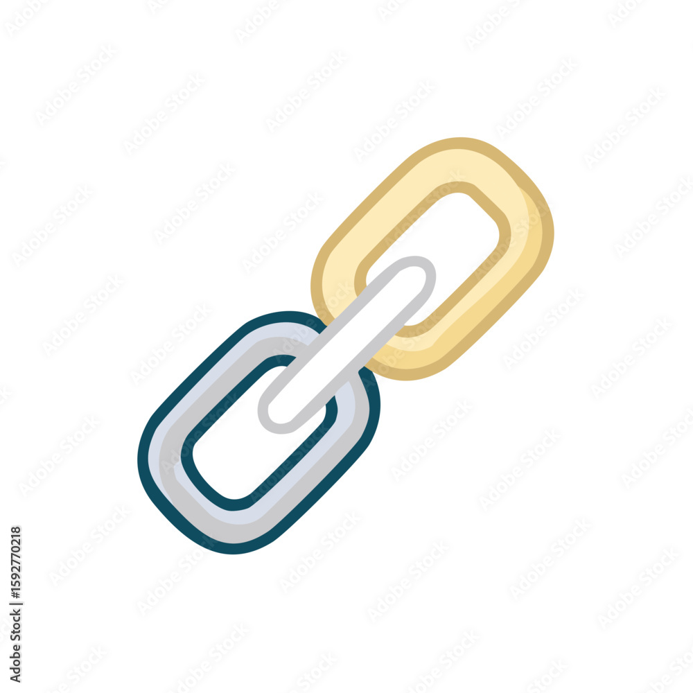 Aufkleber interconnected chain links representing connectivity and integration