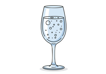 A simple, elegant illustration of a sparkling glass of water. ?Sober Sparkle Moment? evokes refreshment and positivity. Clean lines and a soft color palette create a modern, appealing design.