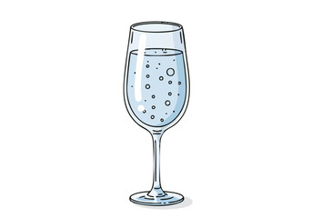 A simple, elegant illustration of a glass of sparkling water with bubbles, conveying a 'Sober Sparkle Moment'. Clean lines and a pastel background create a refreshing visual.