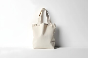 White canvas tote bag mockup blank cotton shopping bag eco friendly reusable template 85