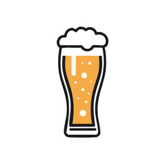 Pilsner Beer in Glassware  Beverage Illustration