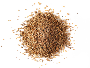 Pile anise seeds spice, isolated on white, (Pimpinella anisum) background and texture, top view