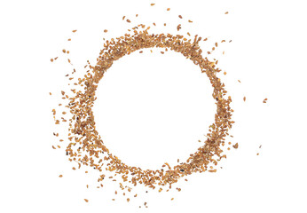 Anise seeds spice frame, isolated on white, (Pimpinella anisum) background and texture