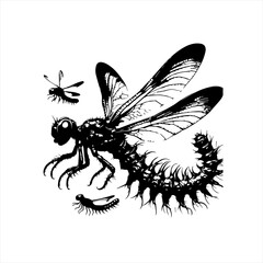 Dragonfly with segmented body