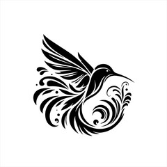 Obraz premium Hummingbird with swirls