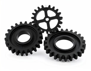 Three black gears interlocked