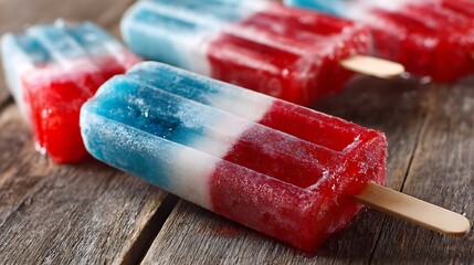 fruit ice lollies on a stick, a tasty frozen sweet snack