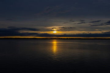 sunset over the river