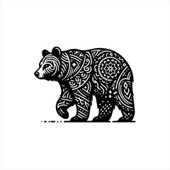 Fototapeta premium Bear with tribal pattern