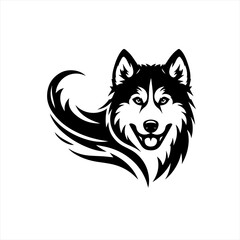 Naklejka premium Husky dog head illustration