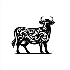 Obraz premium Cow with ornate patterns