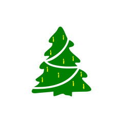 A charming Christmas tree design with glowing candle lights, perfect for holiday season graphics and festive decoration projects.