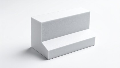 Simple, white, geometric step