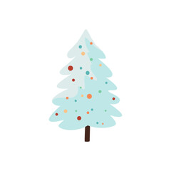 Festive Christmas tree design with colorful ornaments, perfect for holiday cards, scalable for prints and digital media, ideal for seasonal designs.