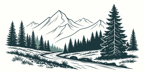 Obraz premium winter forest landscape