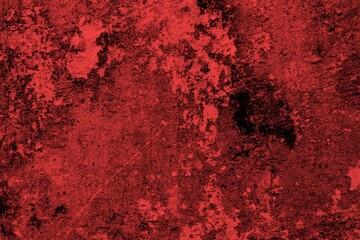 Red background, Rough textured red wall with visible cracks and dark abstract patterns, ideal for...