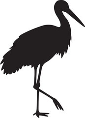 Fototapeta premium Elegant Heron Silhouette: A Symbol of Grace and Serenity, Striking Silhouette of a Heron in Motion: Wildlife Beauty in Vector Form