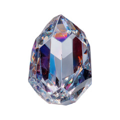 Sparkling Transparent Crystal on Bright Transparent Background