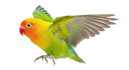 Isolated Lovebird in Flight