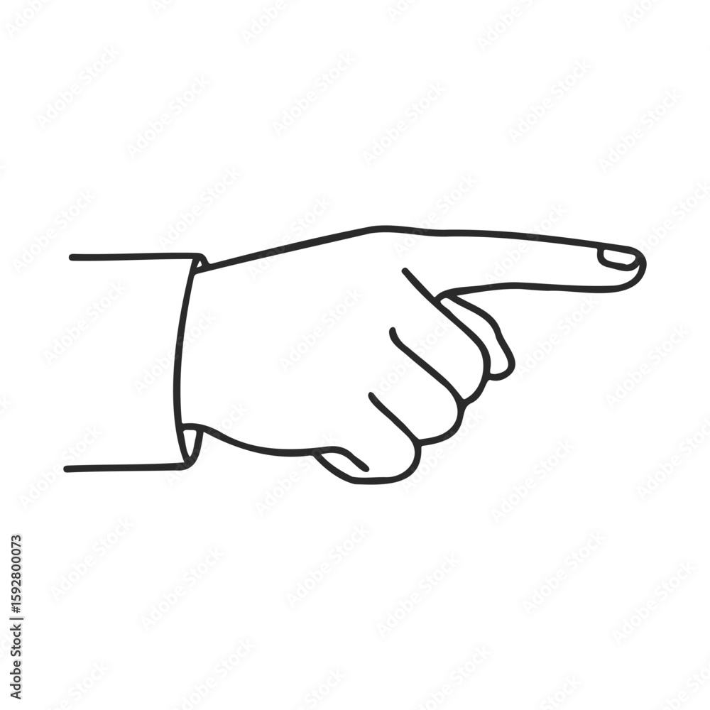 Aufkleber outlined pointing hand gesture with emphasis on index finger